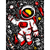 Kosmischer Graffiti-Astronaut