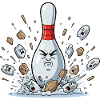 Exploding Bowling Pin Cartoon