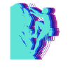 Glitch Art Climber Silhouette Modern