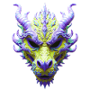 Aurora Green Dragon Mask