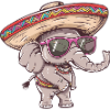 Elephant Comic Funny Sombrero
