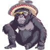 Gorilla Comic Lustig Sombrero