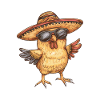 Chicken Comic Funny Sombrero
