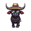 Stier Comic Lustig Sombrero