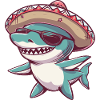 Shark Comic Funny Sombrero