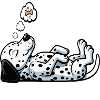 Hundemüde Dalmatiner Dalmatinerbesitzer Dalmatine