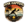 Dink Happens Retro Sunset Pickleball