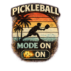 Pickleball Mode An Retro Sunset