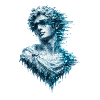 Busto classico in glitch ghiaccio