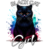 Grumpy Black Cat Girl Black Cat
