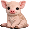 Piglet Cuddle Illustration