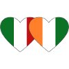 Italy Côte d'Ivoire Flag Heart