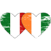Italy Côte d'Ivoire Flag Heart used
