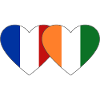 France Côte d'Ivoire Flag Heart