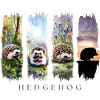 Cute hedgehog nature motif