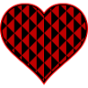 Heart with red triangle shapes