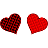 Geometric Heart Duo Red Black