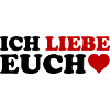 LIEBE Herzrot – Rotes Wortkunst-Design