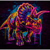 Neon Triceratops Graffiti