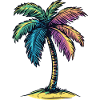 Symbole coloré de l’île Palm Tree