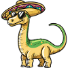Dinosaur brontosaurus sombrero