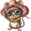 Mouse Comic Funny Sombrero
