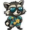 Raccoon Comic Holiday