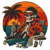Skeleton Sunset Beach Vacation