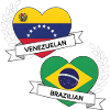 Venezuelan Brazilian Heart Flags