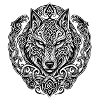 Knot Art Wolf's Head