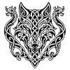 Celtic Wolf Head Knot Design