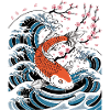 Sakura Wave Koi Japanese Art