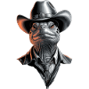 Cowboy turtle with hat and suit
