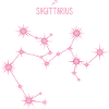 Sagittarius Zodiac Sign Star Constellation Pink