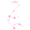 Signe du zodiaque Verseau, constellation rose