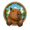 Cuddly capybara in frame