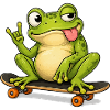 Green Frog Skateboard Hero