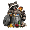 Raccoon with Pizza Trash