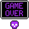 Game Over Skull Pixel Art