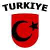 Rotes Türkei Schildemblem Halbmondstern