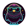 Neon black owl flashy glasses