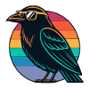 Retro Rainbow Raven