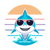 Requin pastel lunettes de soleil