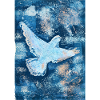 Blauer Vogel im Flug