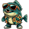 Piranha Fish Comic Vacation