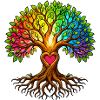 Baumherz Lebensbaum Regenbogen