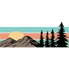 Camping Forest Mountain Retro