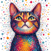 Vibrant Dot Cat Portrait