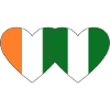 Côte d'Ivoire Nigeria Flag Heart