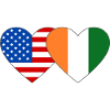 USA Côte d'Ivoire Flag Heart